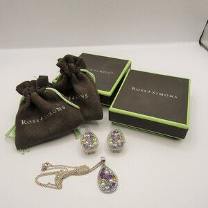 Ross + Simmons Multi Stone Earring and Necklace Set